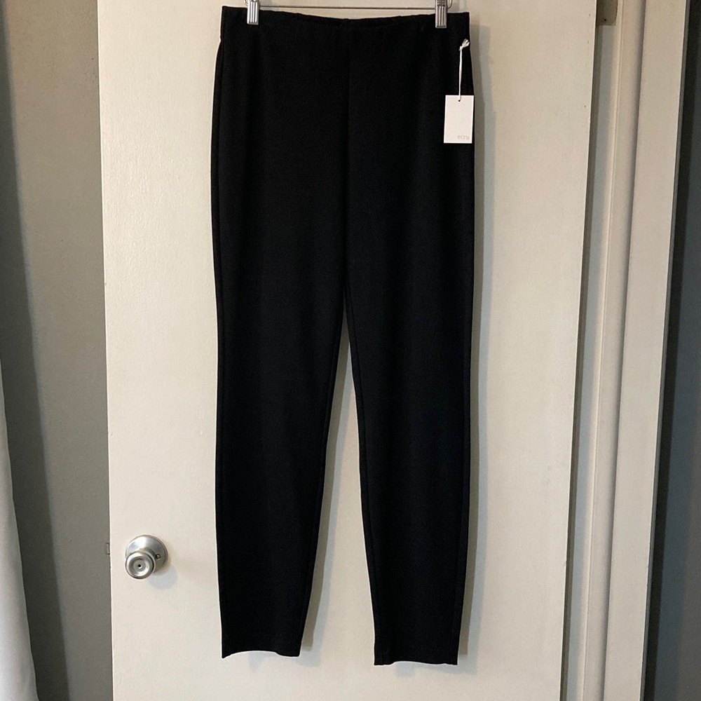 Ecru, M pull on black slacks